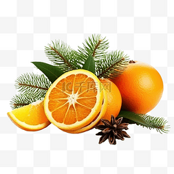 松木头图片_圣诞节组合物与橙子和枞树