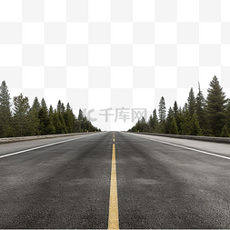 卡童汽车道图片_png中的空沥青路两条车道隔离直线