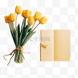 唯美字体图片_唯美可爱的黄色郁金香花子弹日记