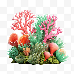 珊瑚礁 3d 渲染图