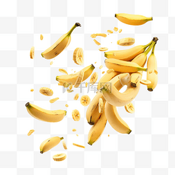 掉落的干甜香蕉剪纸PNG文件