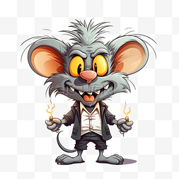 卡通宠物老鼠图片_卡通万圣节弗兰肯斯坦老鼠有趣的
