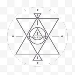 圆圈中间的几何上帝之眼符号 向