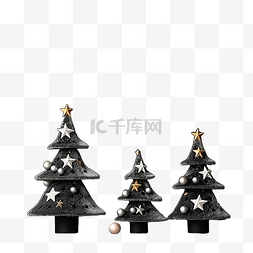 暗墙上的圣诞玩具分类树创意假期