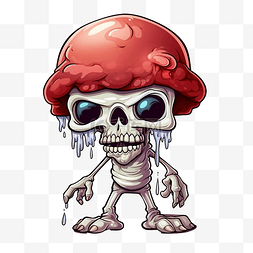 可爱的僵尸蘑菇卡通人物