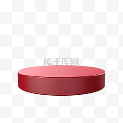 样品展示板图片_现代红色圆形讲台 3d 渲染