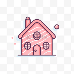 粉红色房子图片_房子图标 向量