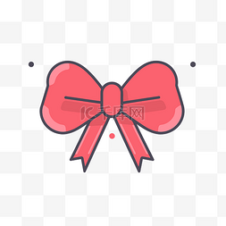 礼品背景图片_白色背景上的红色礼品弓图标 向