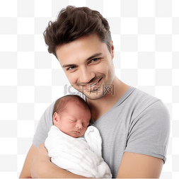 成人与父亲图片_快乐的父亲与新生儿