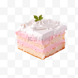 粉色蛋糕白盘