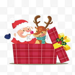 圣诞老人可爱麋鹿大礼盒