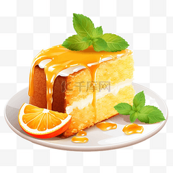 蛋糕好吃图片_橙色蛋糕 PNG