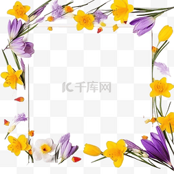 金翼标题框图片_番红花花水仙花藏红花菊苣的框架