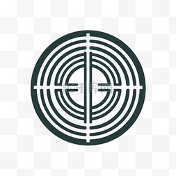 现代而时尚的迷宫标志，代表圆形
