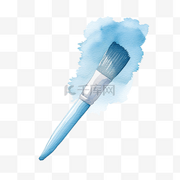 水彩淡蓝色图片_淡蓝色画笔隔离淡蓝色水彩png