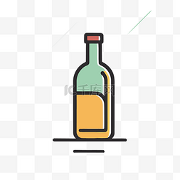 酒瓶图标在白色背景上着色 向量