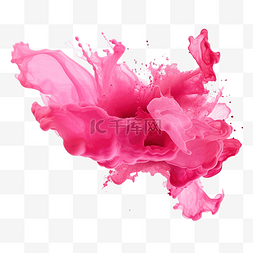 滴下的墨水图片_孤立的粉红色水彩颜料飞溅