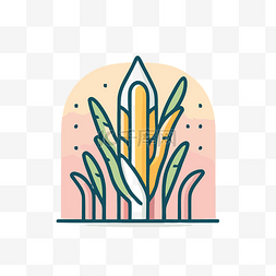 图形矢量标志_农业_玉米秆和秆图