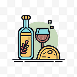 葡萄酒像素图片_用于网页设计 w3c 的葡萄酒和面包