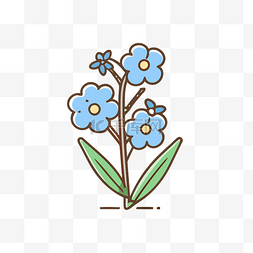 矢量花朵贴纸图片_花卉收藏中的蓝色花朵贴纸 向量