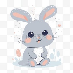 兔子贴纸插画图片_简单的兔子
