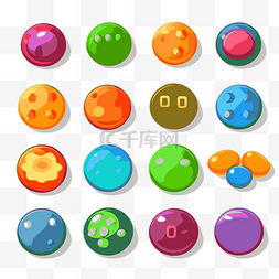 游戏玻璃按钮图片_计数器剪贴画组彩色游戏气泡卡通