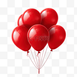 红色气球 PNG 文件