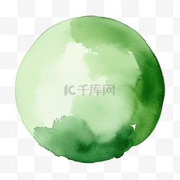 绿色圆圈水彩