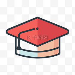 主图背景白色图片_毕业学生图标的红帽 向量