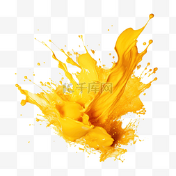 黄色飞溅的水图片_黄色泼水彩颜料