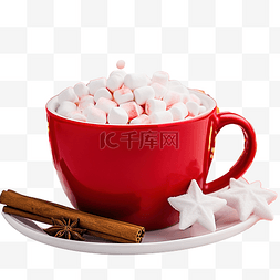 喝红杯子图片_红杯里的宏观圣诞饮料，里面有棉