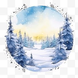 圣诞垂直框架卡与冬季景观迎接