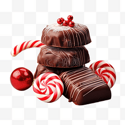巧克力禮物图片_圣诞传统糖果红巧克力圣诞老人与
