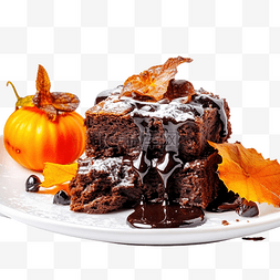烘焙感恩节自制巧克力布朗尼蛋糕