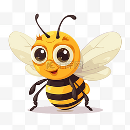 蜜蜂剪贴画卡通黄色蜜蜂微笑 向