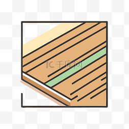 木地板和一些绿线的插图 向量