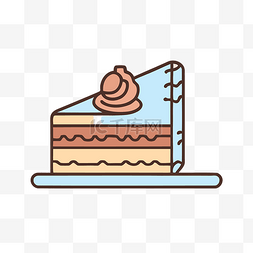 线条蛋糕矢量图片_线条风格插图中的小菜一碟 向量