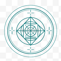 罗盘符号的几何圆 向量