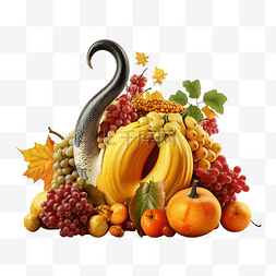 感恩节快乐，南瓜角和水果