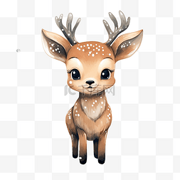 快乐的小动物图片_手绘可爱的小鹿和圣诞印花设计