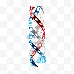 染色体dna图片_3d 风格的蓝色和红色 DNA 结构元素