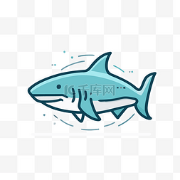 大白鲨背景图片_鲨鱼的平面插图 向量