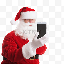 圣诞节时手拿着手机，上面有圣诞