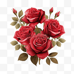 甜美的红玫瑰透明背景免费png