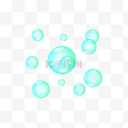 蓝色的气泡图案图片_气泡蓝色透明梦幻漂浮