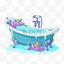 娱乐游乐设施首页图片_浴巾剪贴画美人鱼和浴缸在白色背