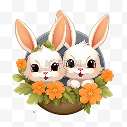 快乐魔方彩业图片_PNG兔子角色从鸡蛋胡萝卜滑稽的快