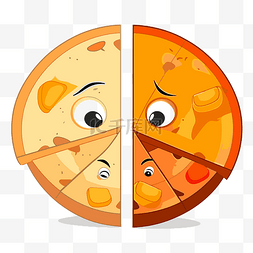 张方形图片_有两张脸卡通的分数剪贴画披萨片