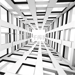 抽象的多个方块像隧道一样嵌套