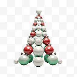 抽像几何图片_由球制成的抽象白色圣诞枞树